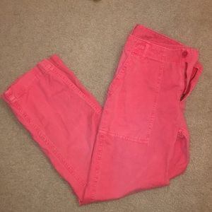 J Crew coral garment dyed camp pant